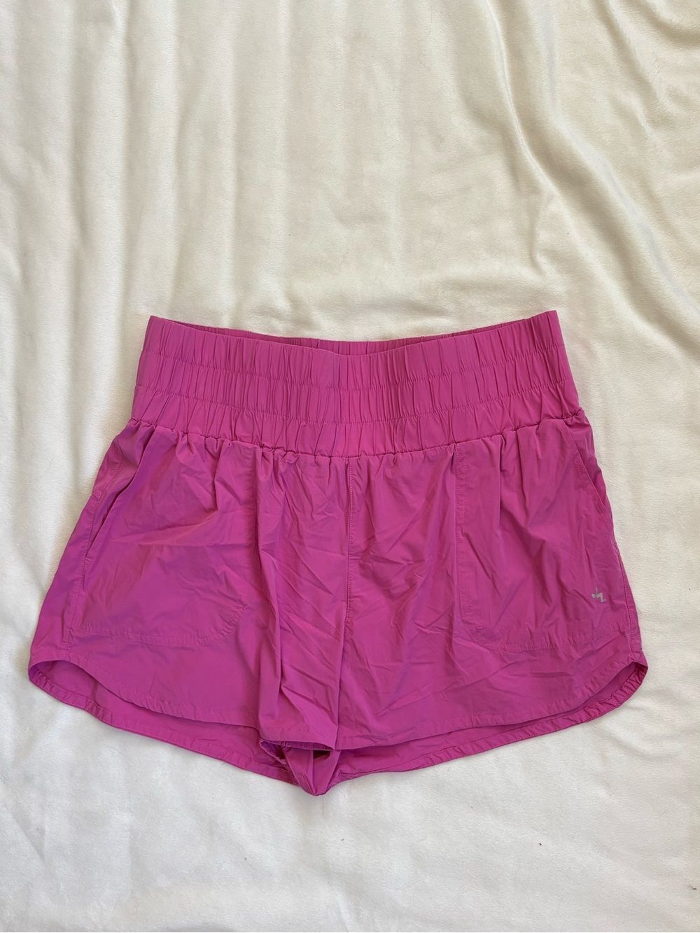 NEW JoyLab Fuchsia Smocked-Waist Athletic Shorts